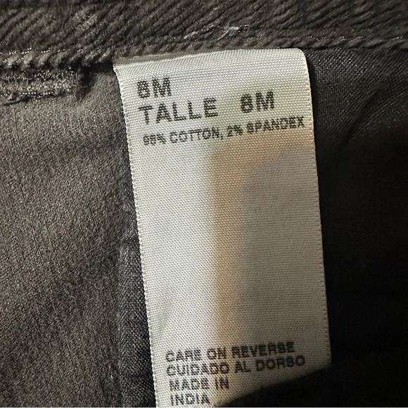 Dockers women's size 8 Tall, grey corduroy pants, straight leg - Picture 4 of 4